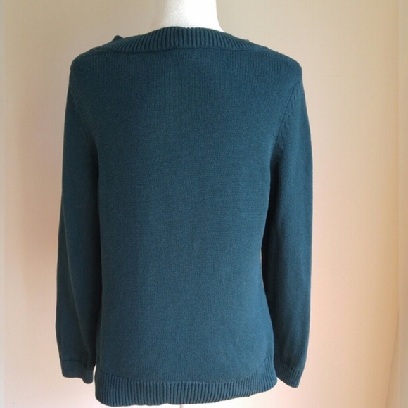 ⭐Talbots Teal Cable Knit Sweater - Picture 2 of 5